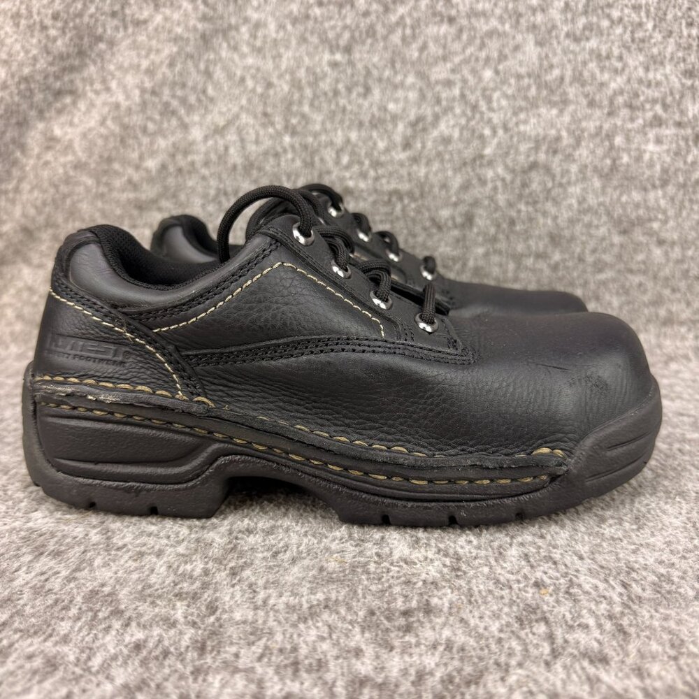 ✅Womens 6 Hytest Opanka Oxford SR/EH/OR Work Shoes Black Leather Safety Toe Boot - Picture 1 of 13